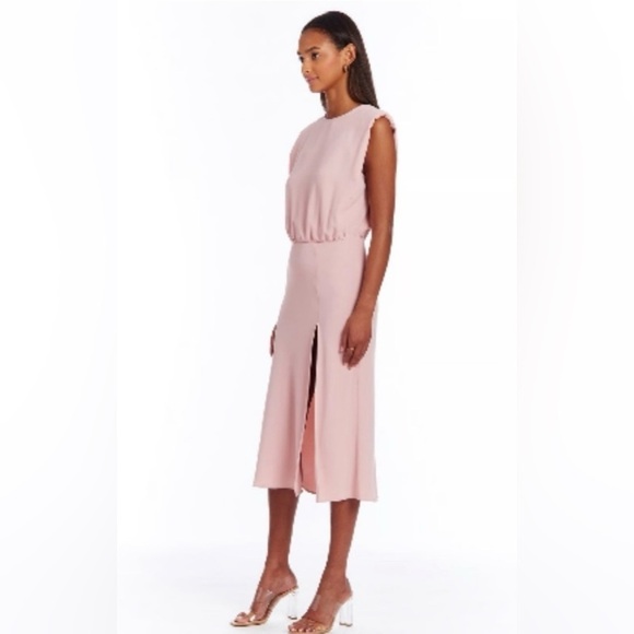 Evereve Amanda Uprichard Kent Midi Dress in Hot Pink Size Small NWT - Picture 2 of 10